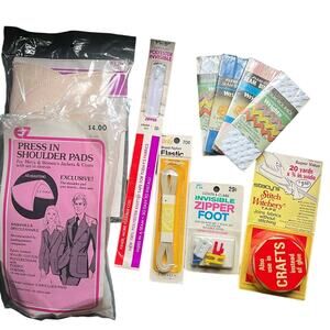 Vintage | Sewing Notions Supplies Bundle New Deadstock Rick Rack Zipper Elastic